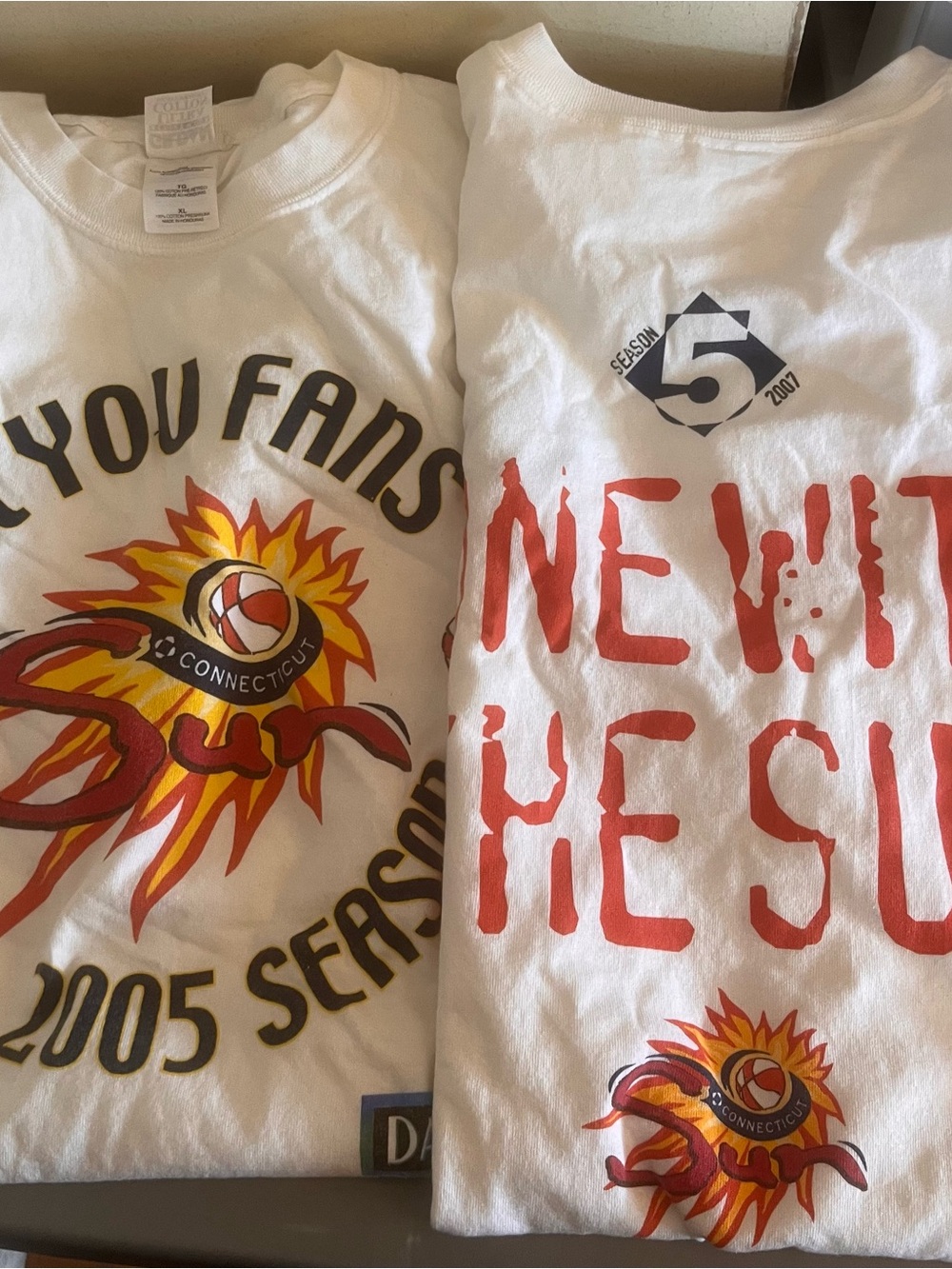 2 vintage 2005 / 2007 connecticut suns wnba basketball mens shirt bundle xl b3